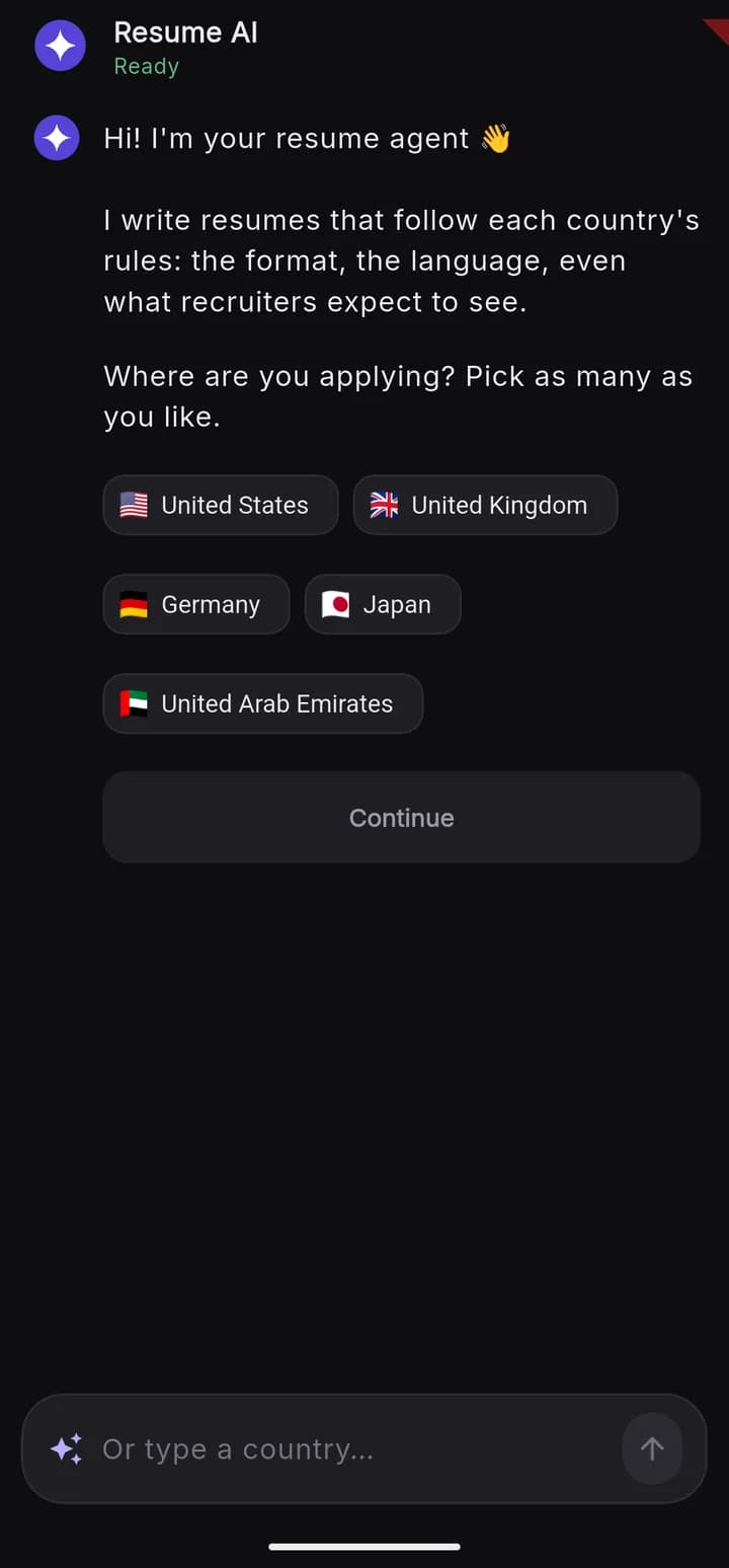 Pick where you're applying: Choose one country or several.