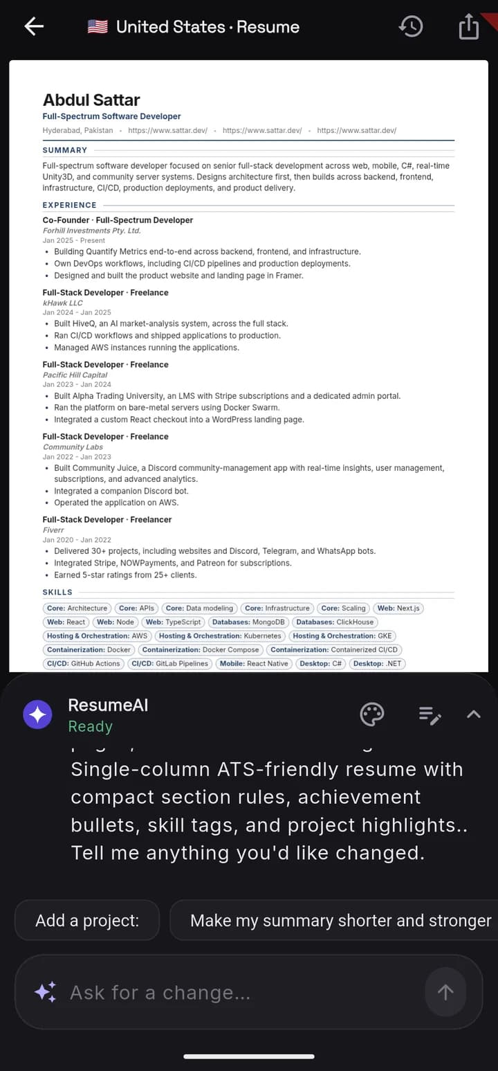 Ask for any change: “Make my summary shorter.” Done.